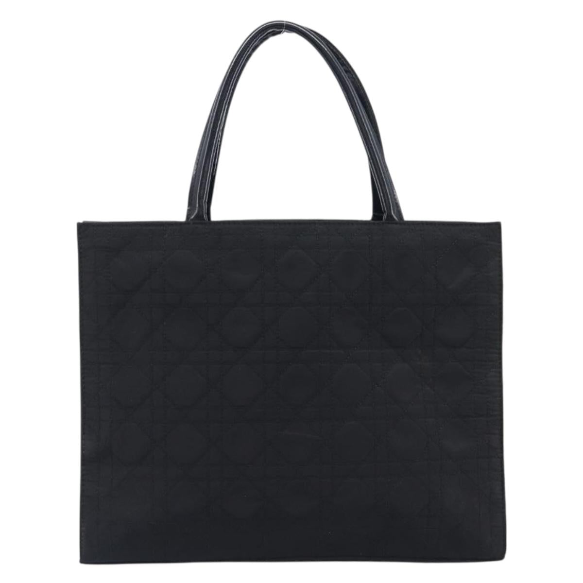 Christian Dior Canage Hand Bag Nylon Black Gold Auth ep16513A