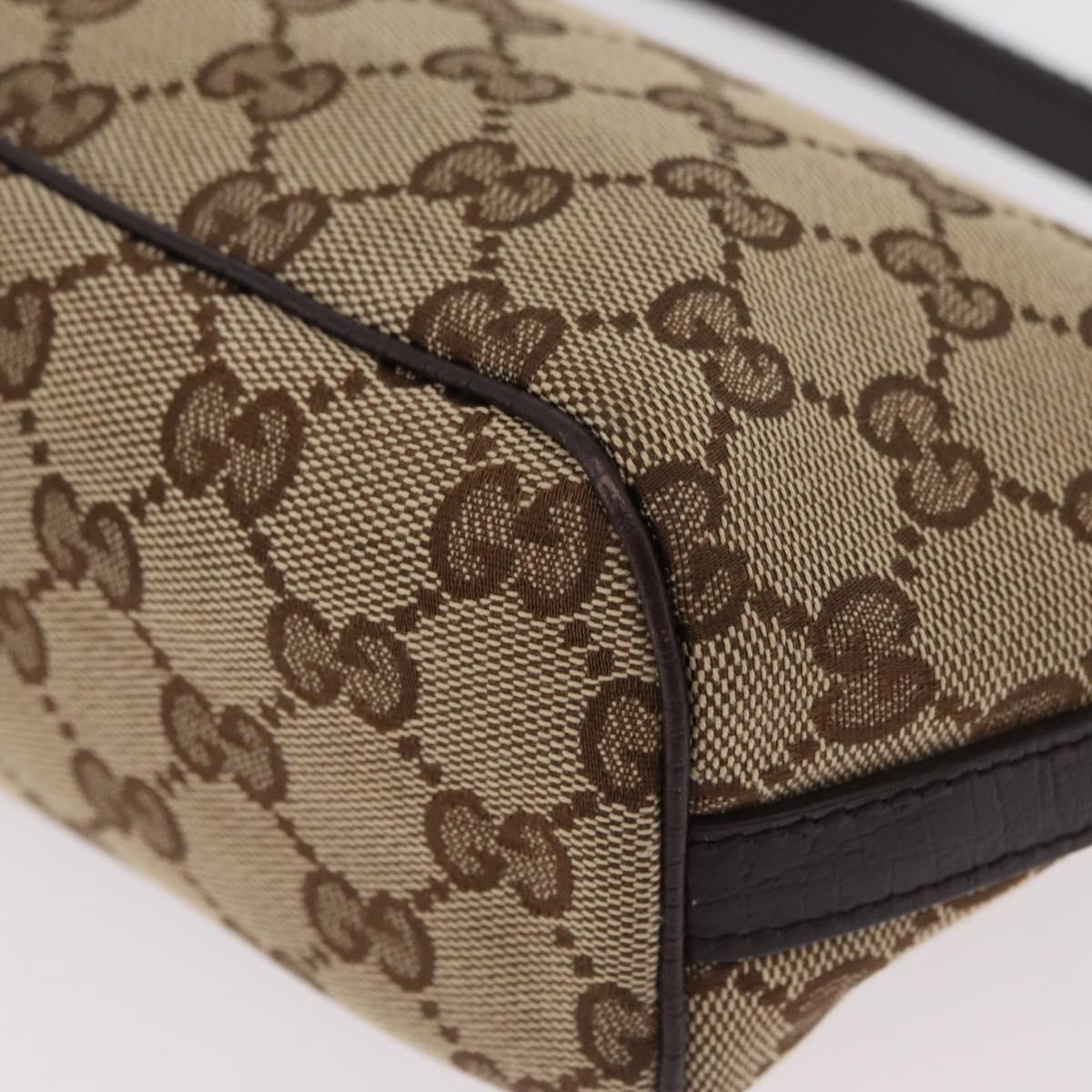 GUCCI GG Canvas Web Sherry Line Hand Bag Beige Silver 141809 Auth ep16518A