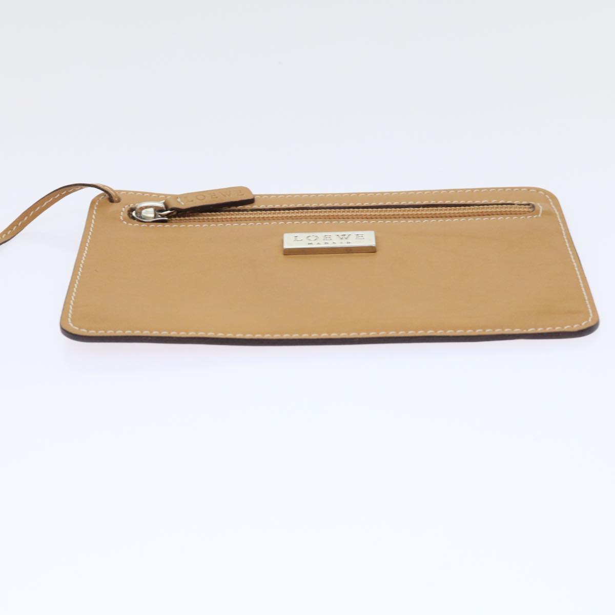 LOEWE Hand Bag Leather Beige Auth ep1652