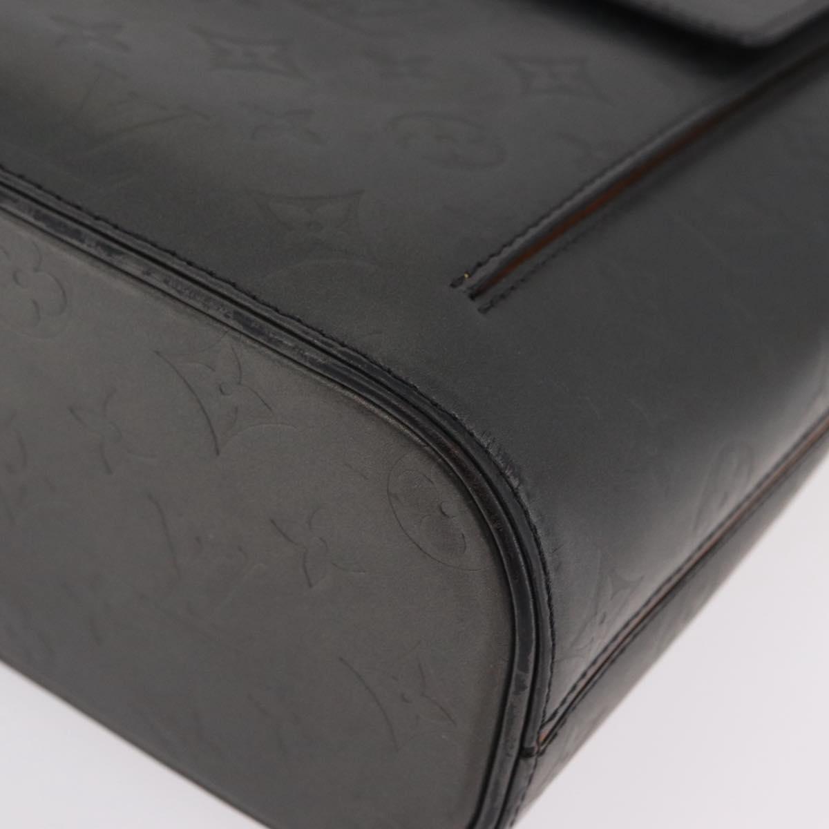 LOUIS VUITTON Monogram Mat Stockton Hand Bag Black M55115 LV Auth ep16521