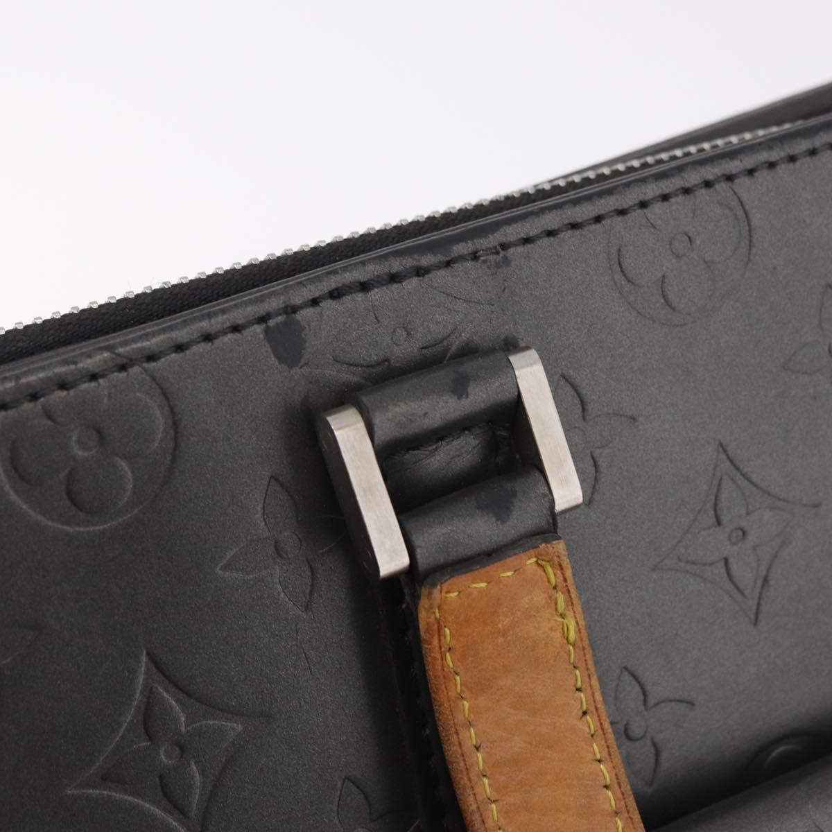 LOUIS VUITTON Monogram Mat Stockton Hand Bag Black M55115 LV Auth ep16521
