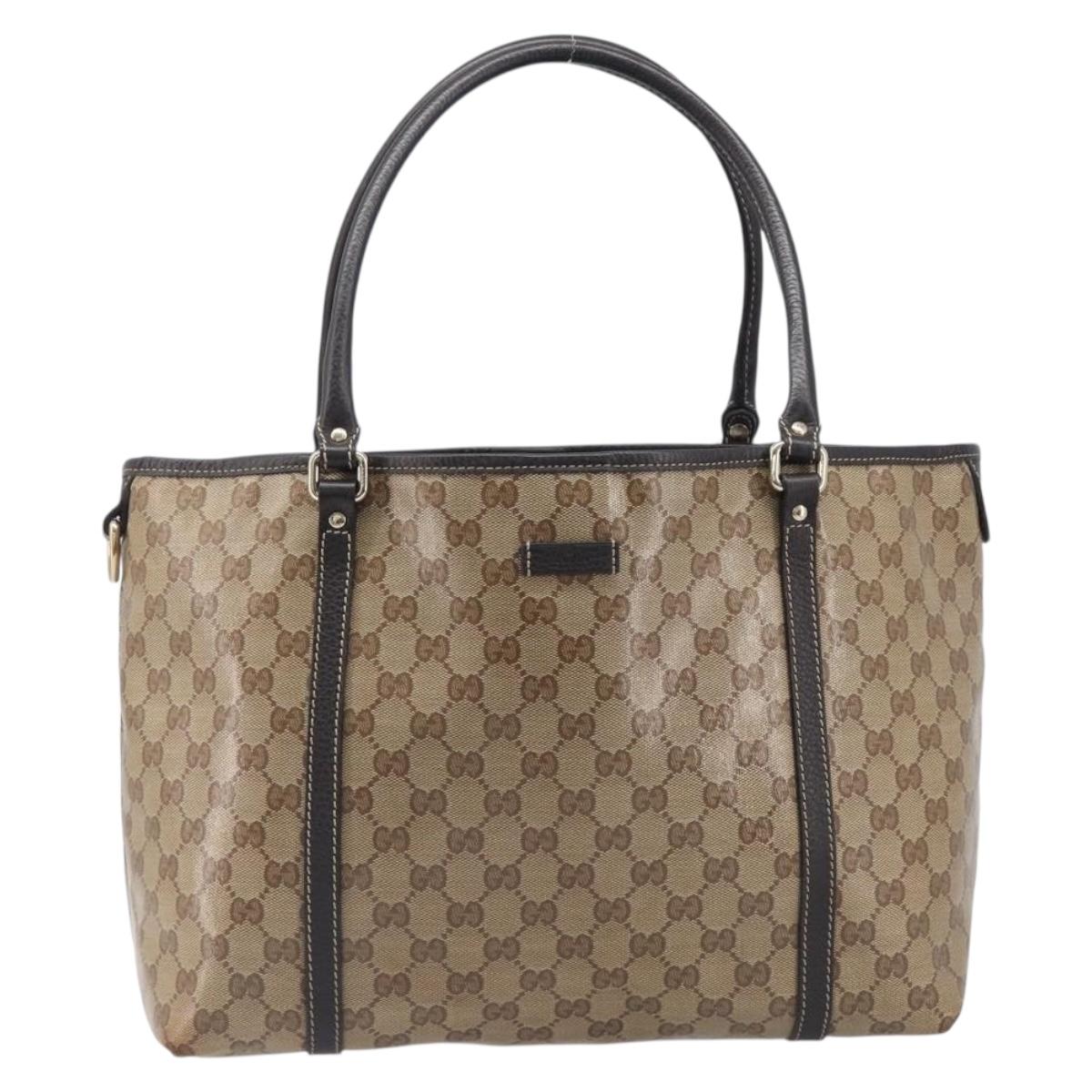 GUCCI GG Crystal Tote Bag Outlet Beige Gold 265695 Auth ep16526A