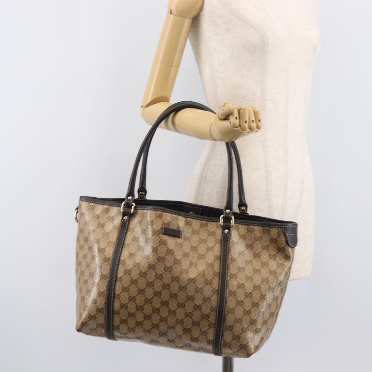 GUCCI GG Crystal Tote Bag Outlet Beige Gold 265695 Auth ep16526A