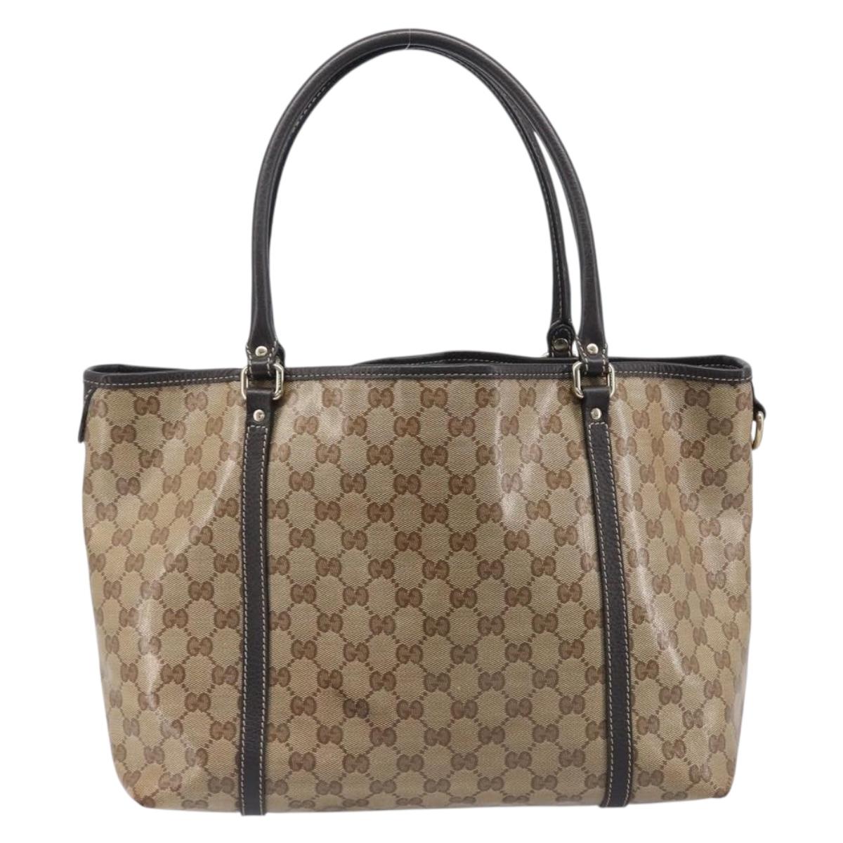 GUCCI GG Crystal Tote Bag Outlet Beige Gold 265695 Auth ep16526A