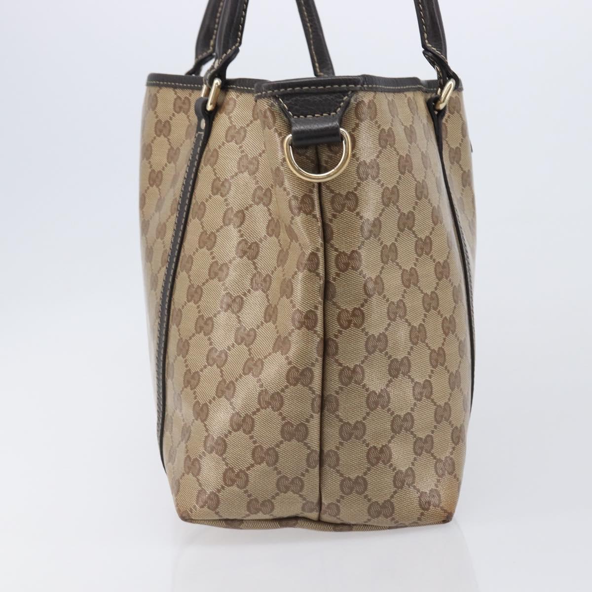 GUCCI GG Crystal Tote Bag Outlet Beige Gold 265695 Auth ep16526A