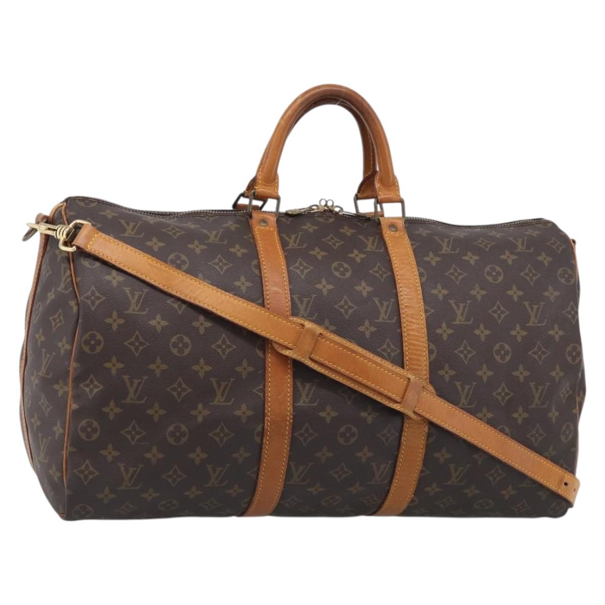 LOUIS VUITTON Monogram Keepall Bandouliere 50 Boston Bag M41416 LV Auth ep16532