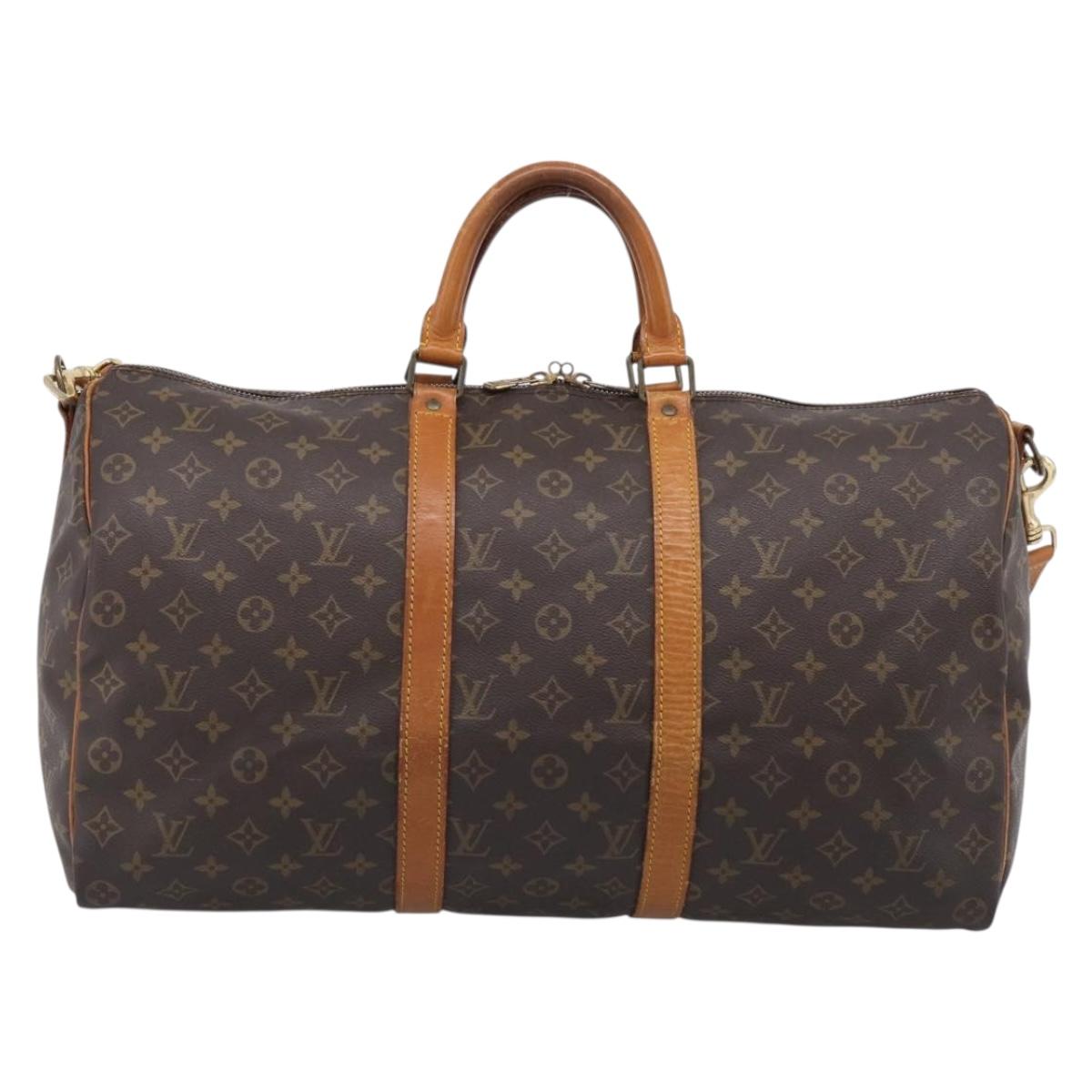 LOUIS VUITTON Monogram Keepall Bandouliere 50 Boston Bag M41416 LV Auth ep16532