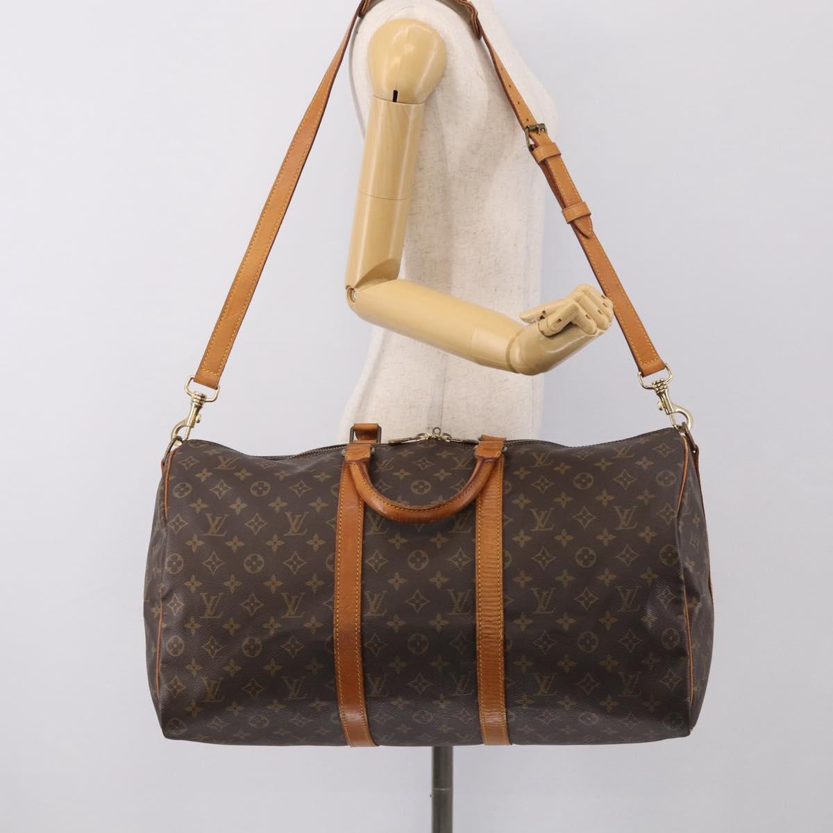 LOUIS VUITTON Monogram Keepall Bandouliere 50 Boston Bag M41416 LV Auth ep16532
