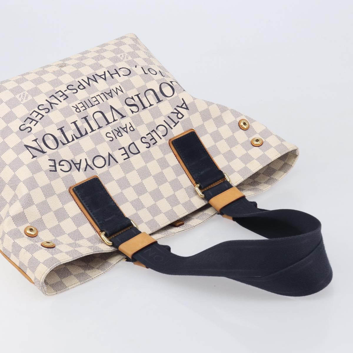 LOUIS VUITTON Damier Azur Plan Soleil Cabas PM Tote Bag N41179 LV Auth ep16538V