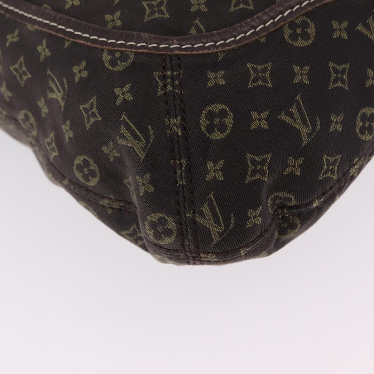 LOUIS VUITTON Monogram Mini Lin Buzasu Anjoul Bag Ebene M95617 LV Auth ep16544