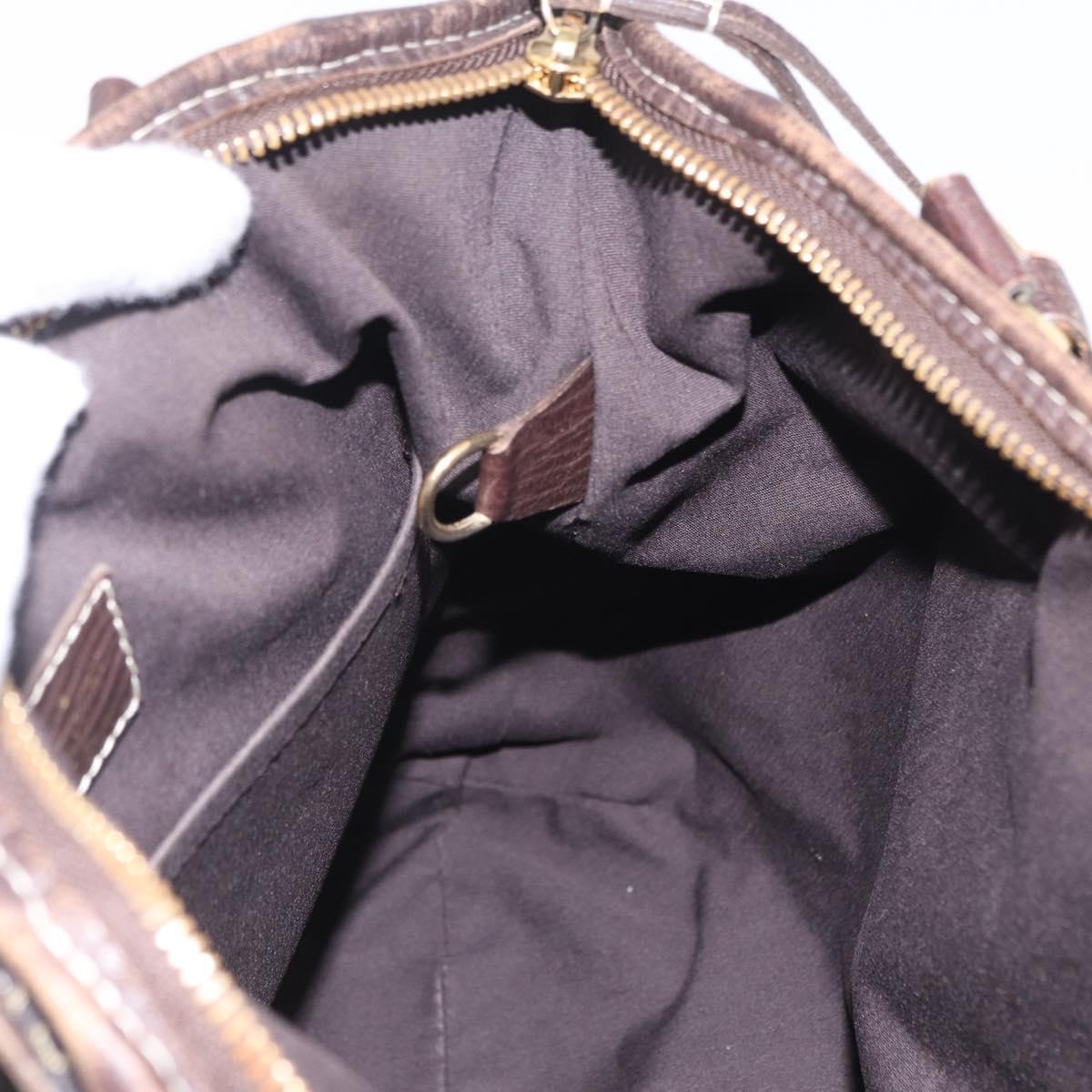 LOUIS VUITTON Monogram Mini Lin Buzasu Anjoul Bag Ebene M95617 LV Auth ep16544