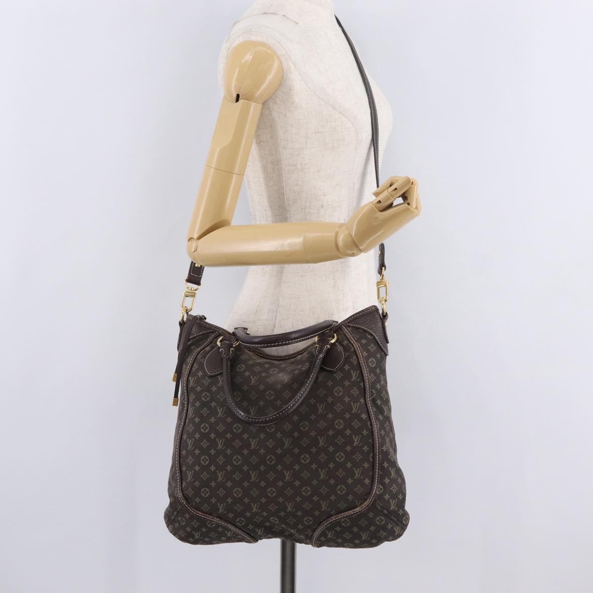 LOUIS VUITTON Monogram Mini Lin Buzasu Anjoul Bag Ebene M95617 LV Auth ep16544