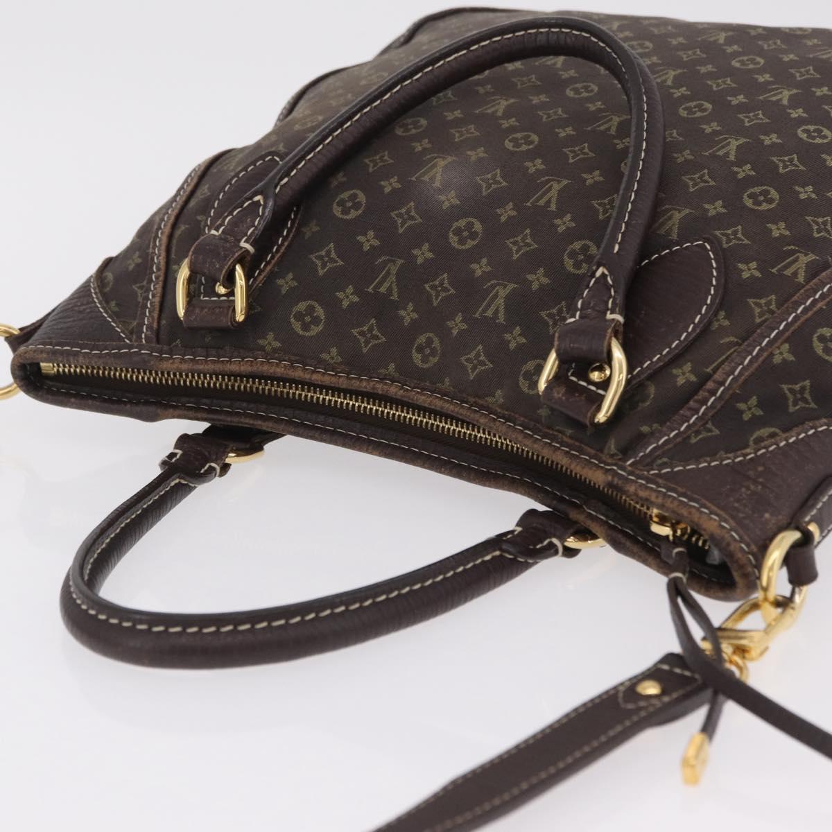 LOUIS VUITTON Monogram Mini Lin Buzasu Anjoul Bag Ebene M95617 LV Auth ep16544