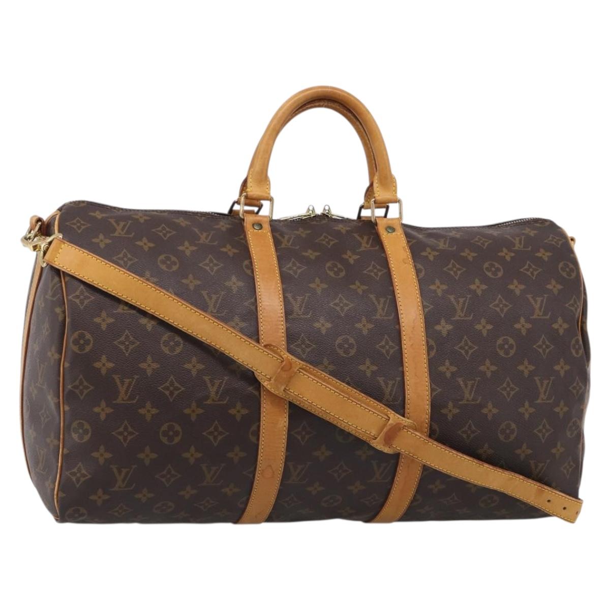 LOUIS VUITTON Monogram Keepall Bandouliere 50 Boston Bag M41416 LV Auth ep16549A