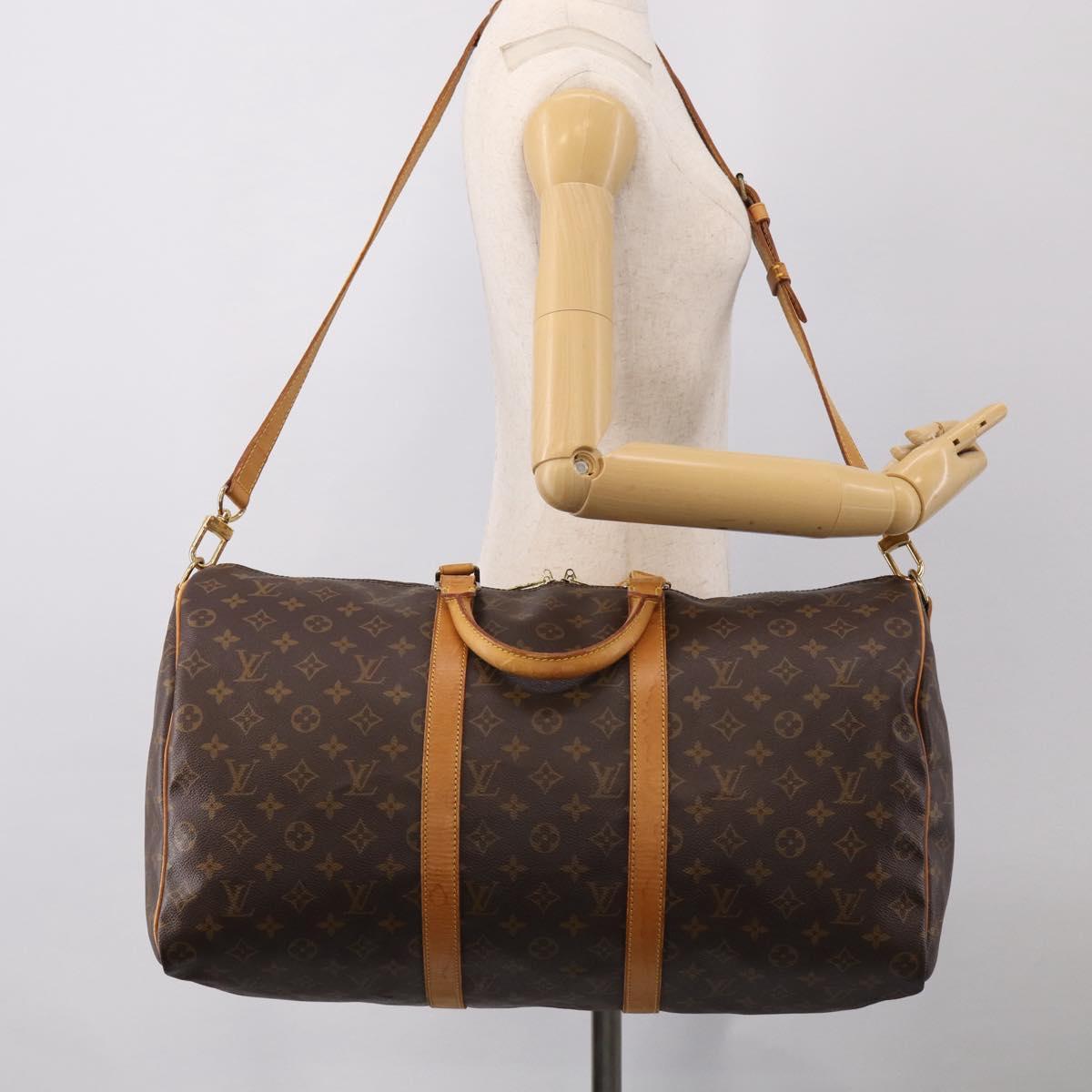 LOUIS VUITTON Monogram Keepall Bandouliere 50 Boston Bag M41416 LV Auth ep16549A