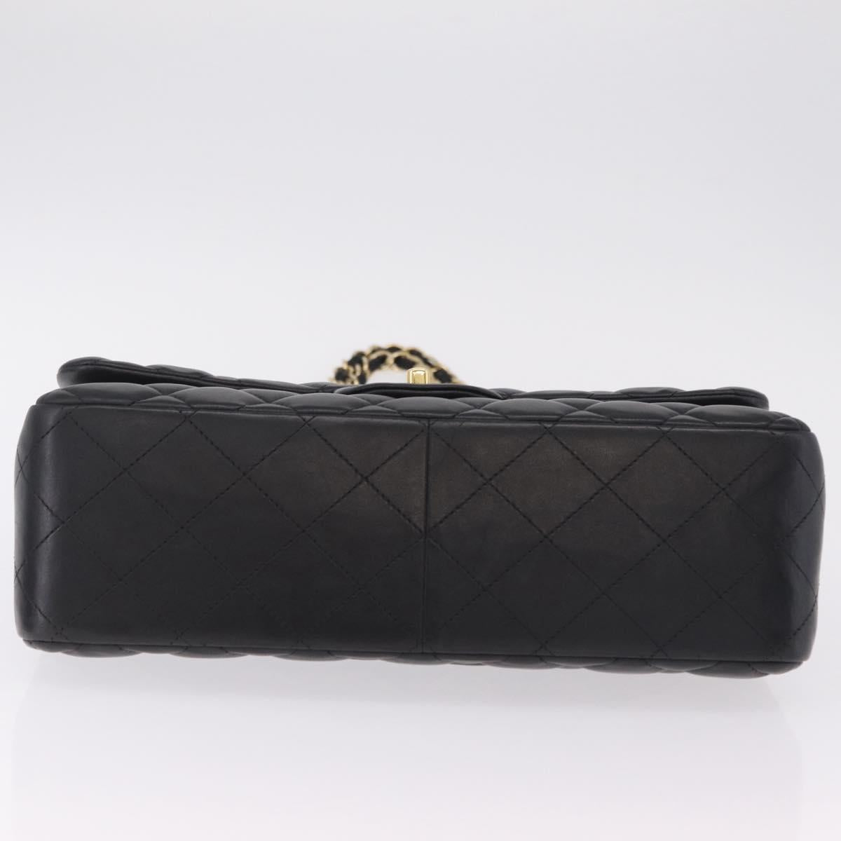 CHANEL Matelasse 30 Double Flap Chain Shoulder Bag Lamb Skin Auth ep16551SAM