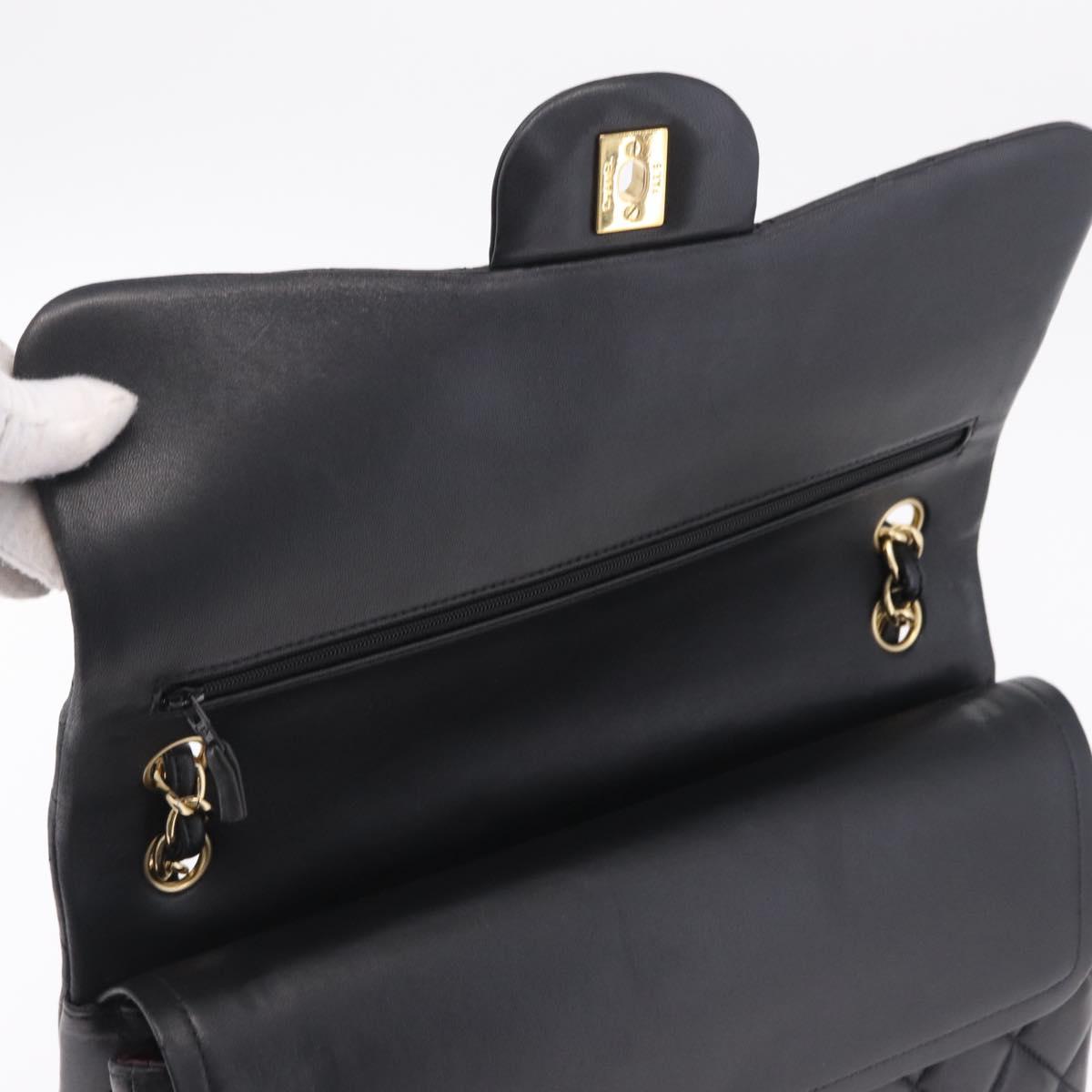 CHANEL Matelasse 30 Double Flap Chain Shoulder Bag Lamb Skin Auth ep16551SAM