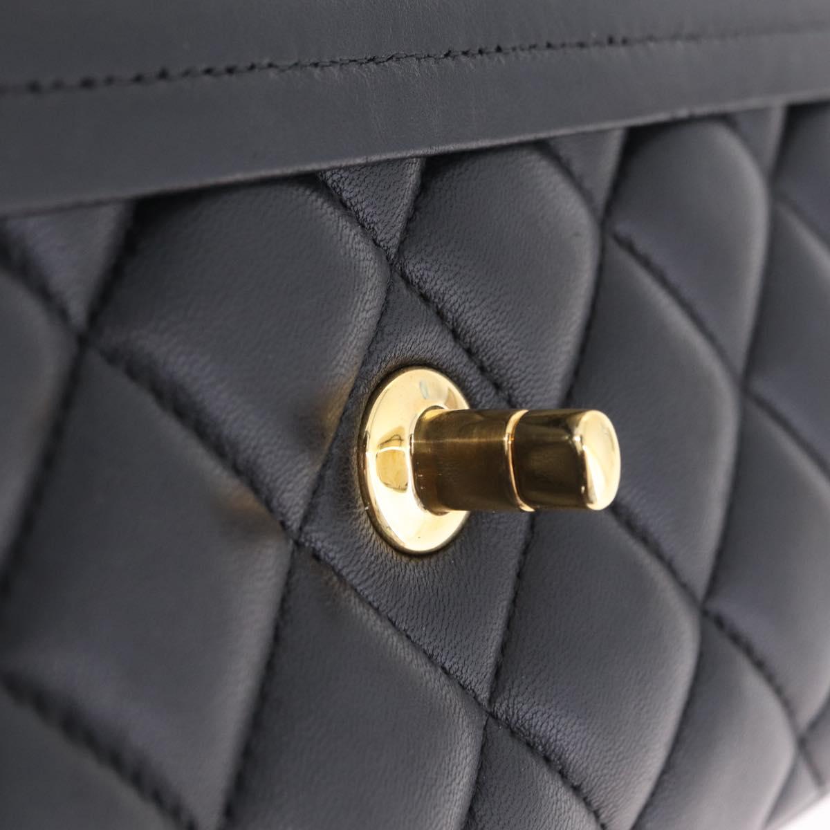 CHANEL Matelasse 30 Double Flap Chain Shoulder Bag Lamb Skin Auth ep16551SAM