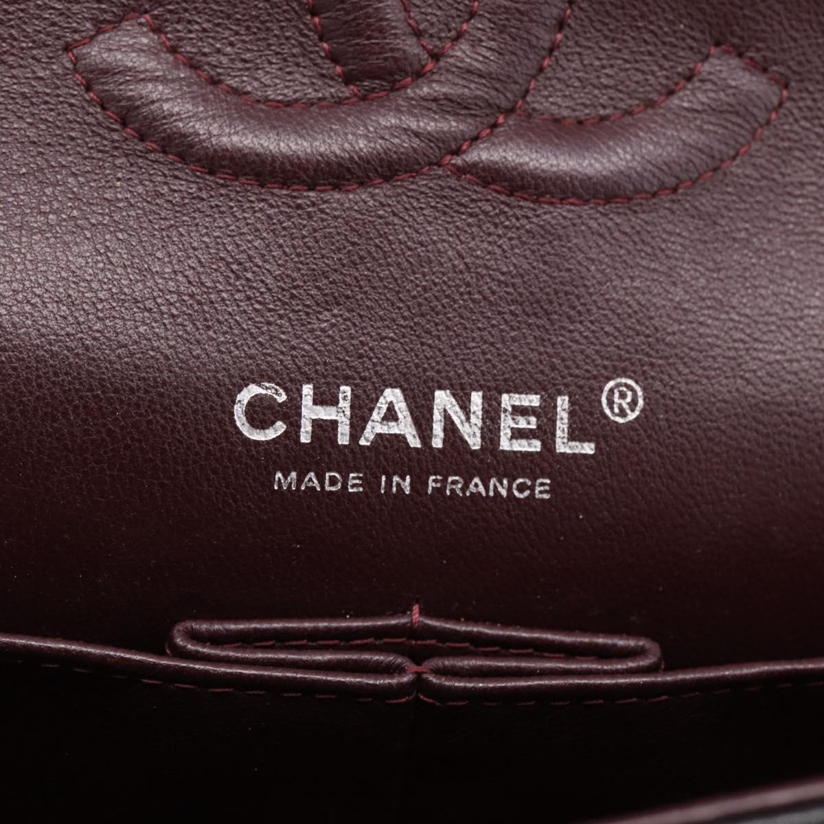 CHANEL Double Flap Chain Matelasse 25 Shoulder Bag Lamb Skin CC Auth ep16552SAM