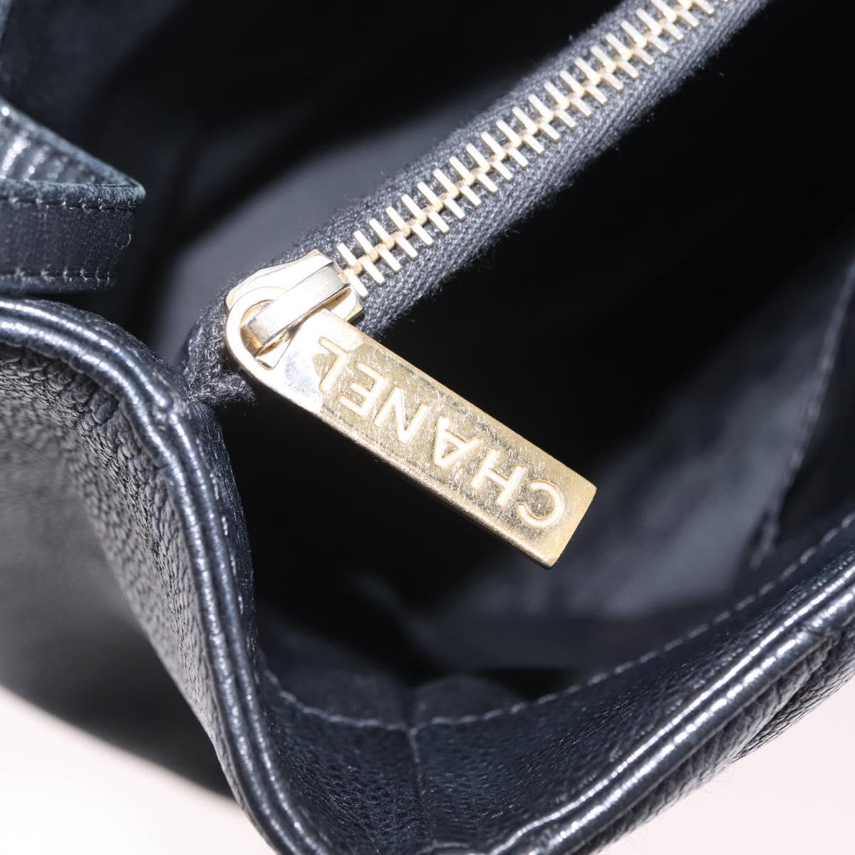 CHANEL GST Matelasse Chain Tote Bag Caviar Skin Black Gold Tone CC Auth ep16556M