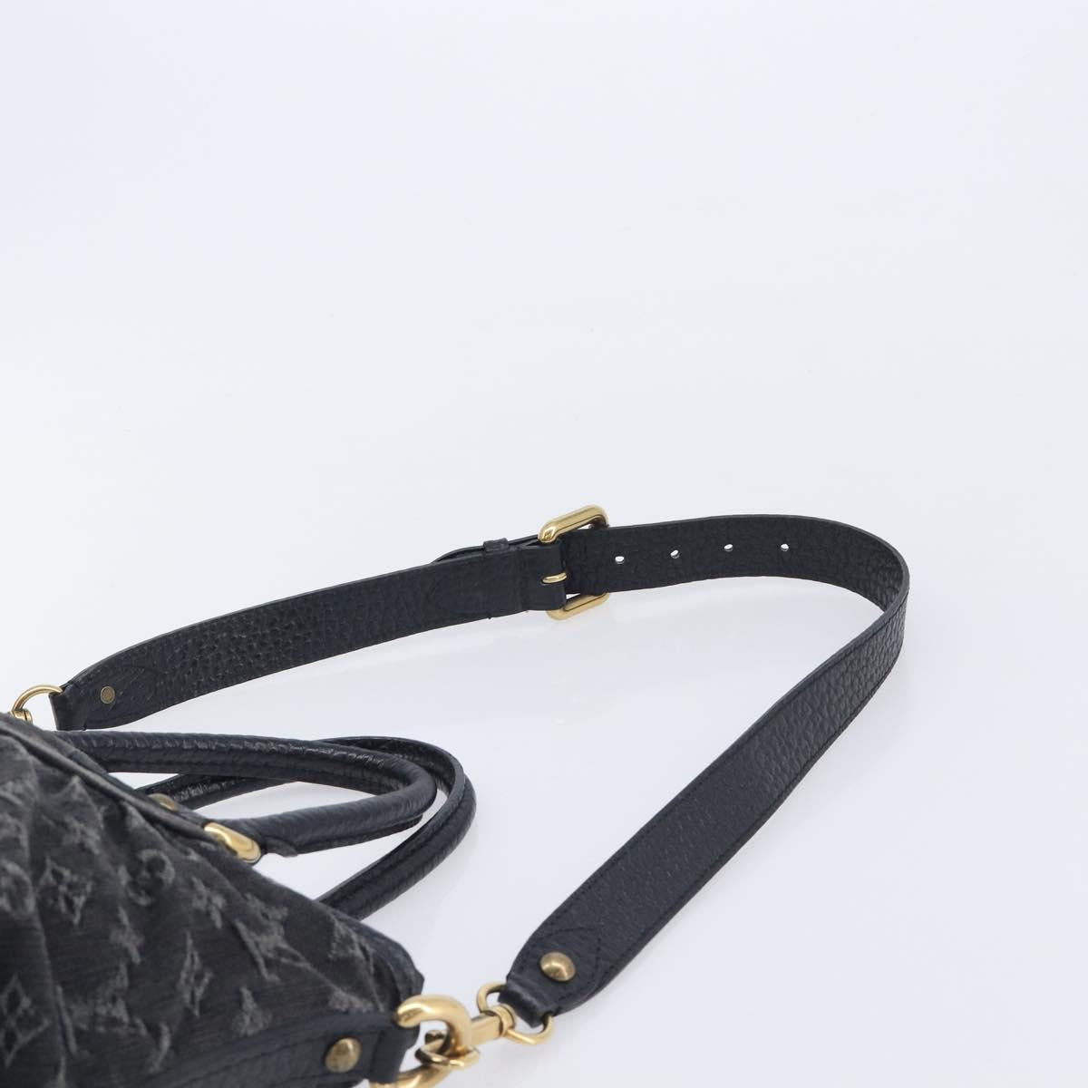 LOUIS VUITTON Monogram Denim Neo Cabby MM Hand Bag Black M95351 LV Auth ep16576A