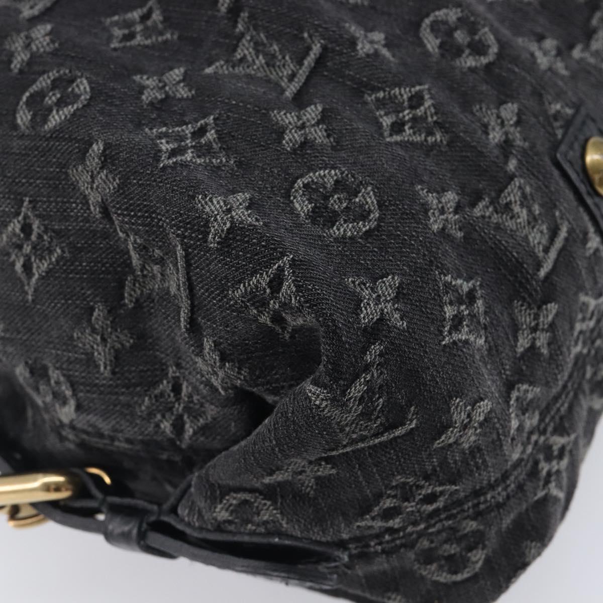 LOUIS VUITTON Monogram Denim Neo Cabby MM Hand Bag Black M95351 LV Auth ep16576A