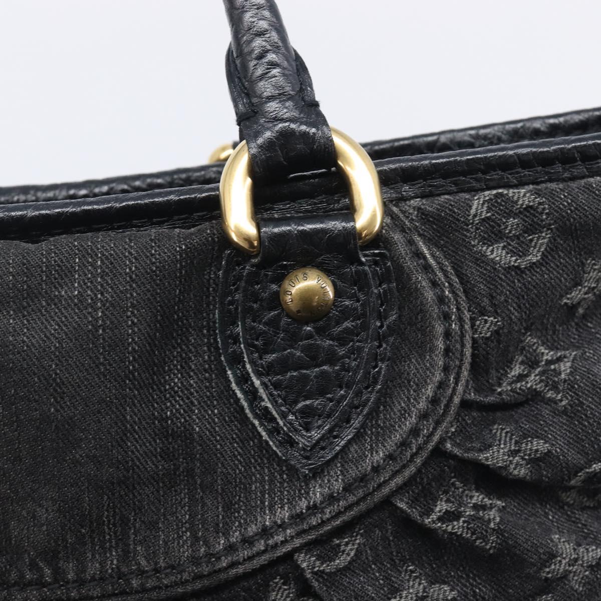 LOUIS VUITTON Monogram Denim Neo Cabby MM Hand Bag Black M95351 LV Auth ep16576A