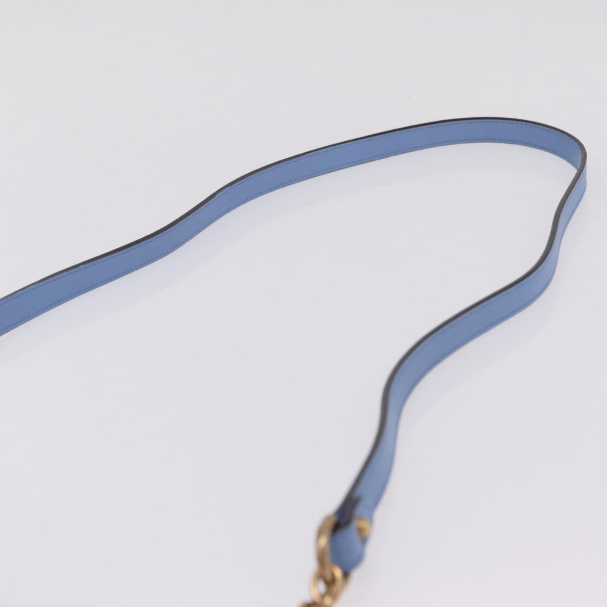 GUCCI GG Marmont Chain Shoulder Bag Leather Light Blue Gold 448065 Auth ep16588V
