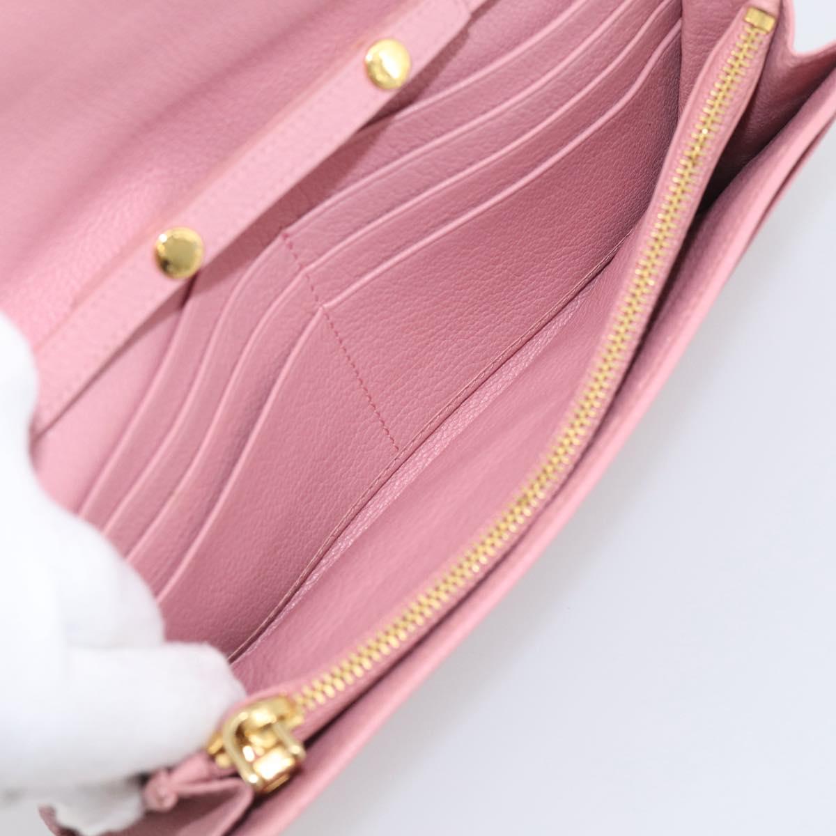 Miu Miu Chain Shoulder Wallet Leather Pink Gold Tone Auth ep16592V