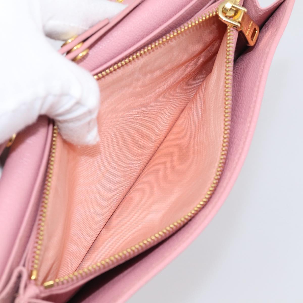 Miu Miu Chain Shoulder Wallet Leather Pink Gold Tone Auth ep16592V