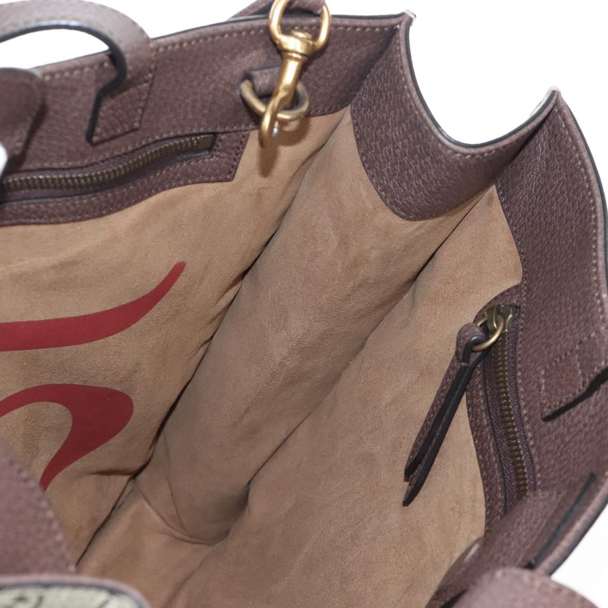 GUCCI GG Supreme Tote Bag PVC 2way Beige Red 450950 Auth ep16594A
