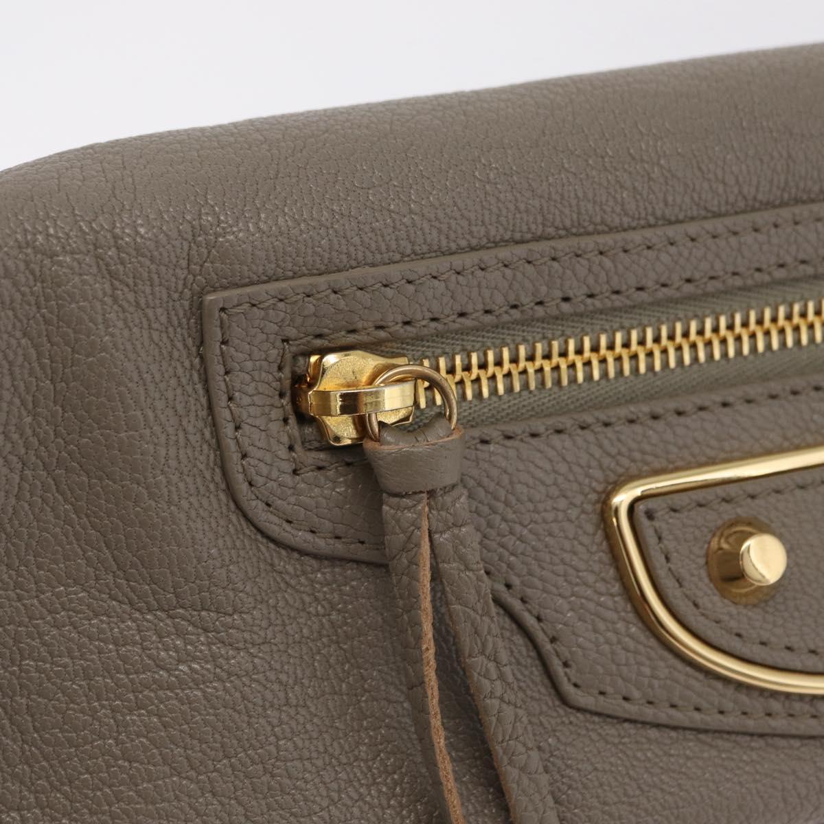 Balenciaga Classic Envelope Shoulder Bag Leather Beige Gold 390167 Auth ep16634M