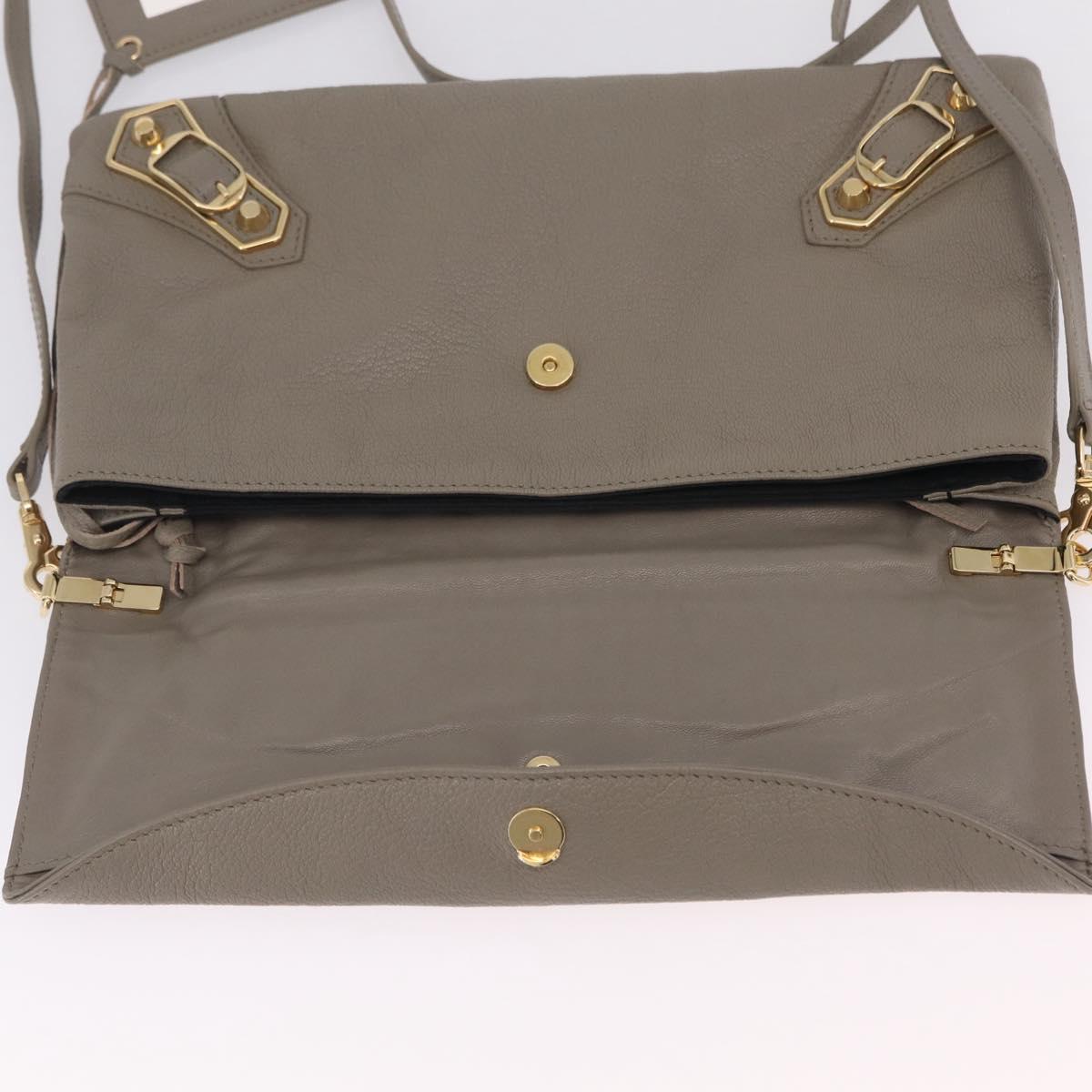 Balenciaga Classic Envelope Shoulder Bag Leather Beige Gold 390167 Auth ep16634M