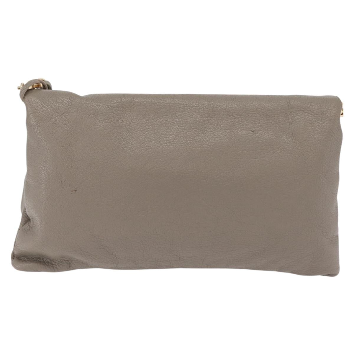 Balenciaga Classic Envelope Shoulder Bag Leather Beige Gold 390167 Auth ep16634M