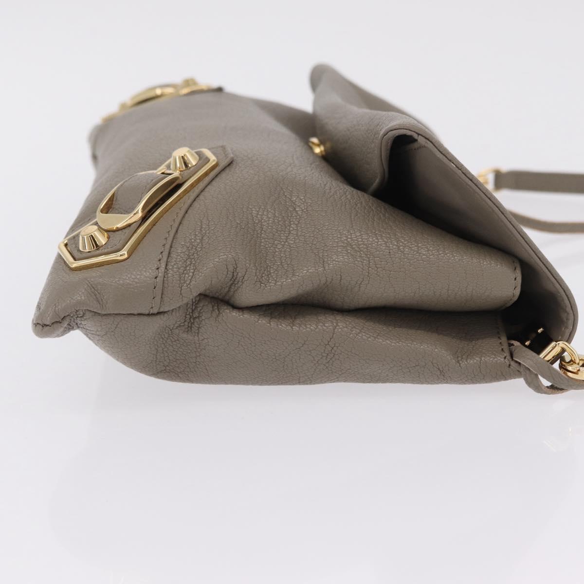 Balenciaga Classic Envelope Shoulder Bag Leather Beige Gold 390167 Auth ep16634M