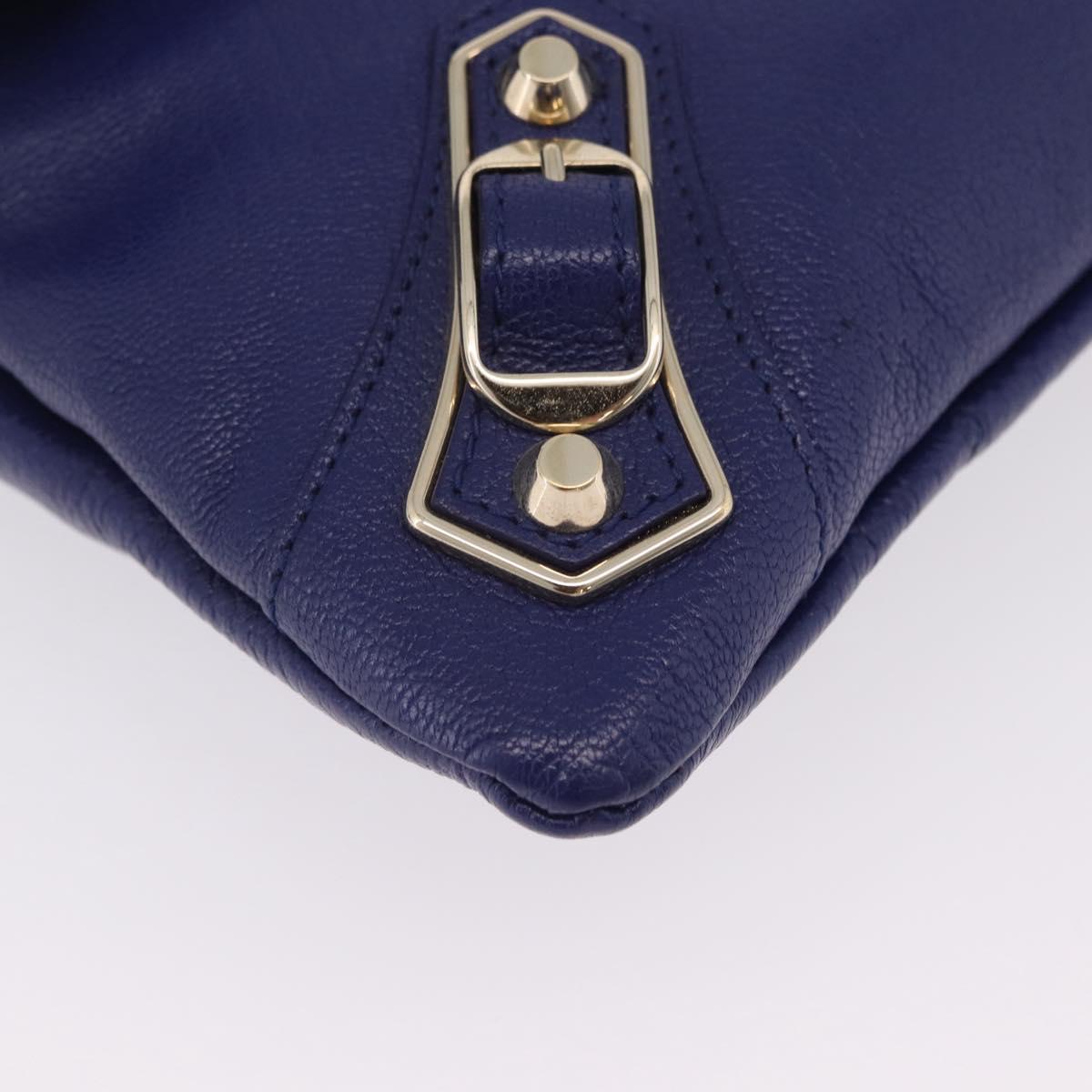 Balenciaga Classic Envelope Shoulder Bag Leather Blue 319376 Auth ep16636M