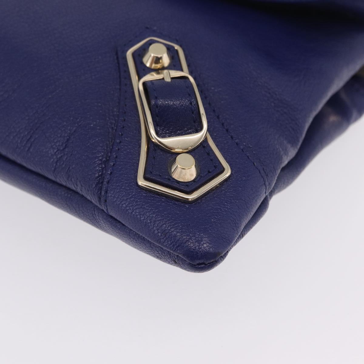 Balenciaga Classic Envelope Shoulder Bag Leather Blue 319376 Auth ep16636M