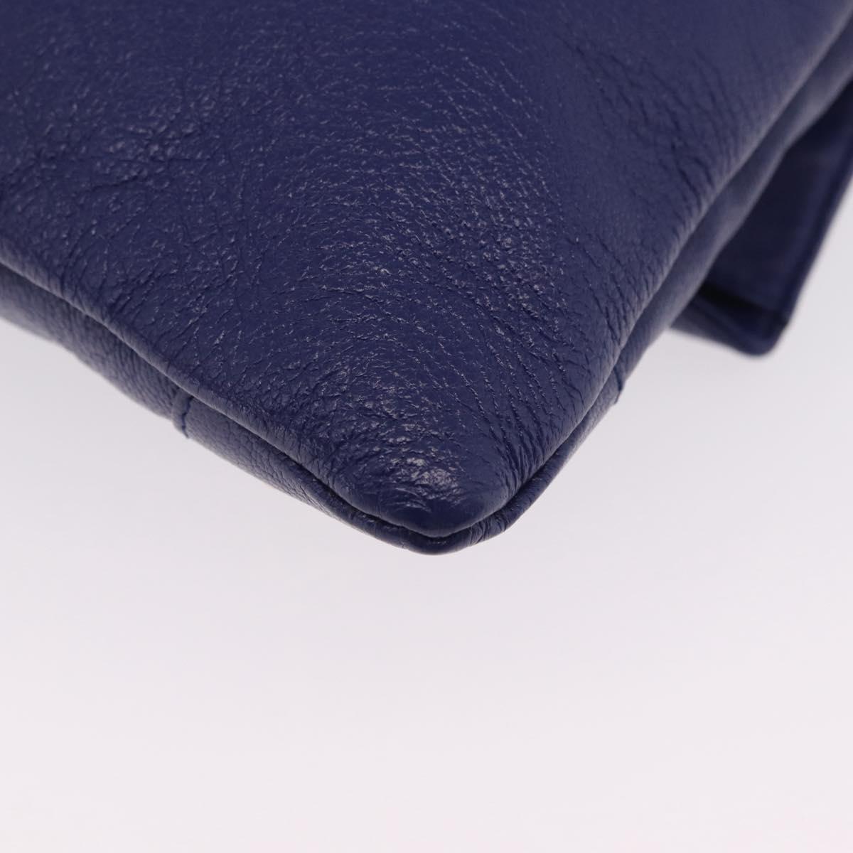 Balenciaga Classic Envelope Shoulder Bag Leather Blue 319376 Auth ep16636M