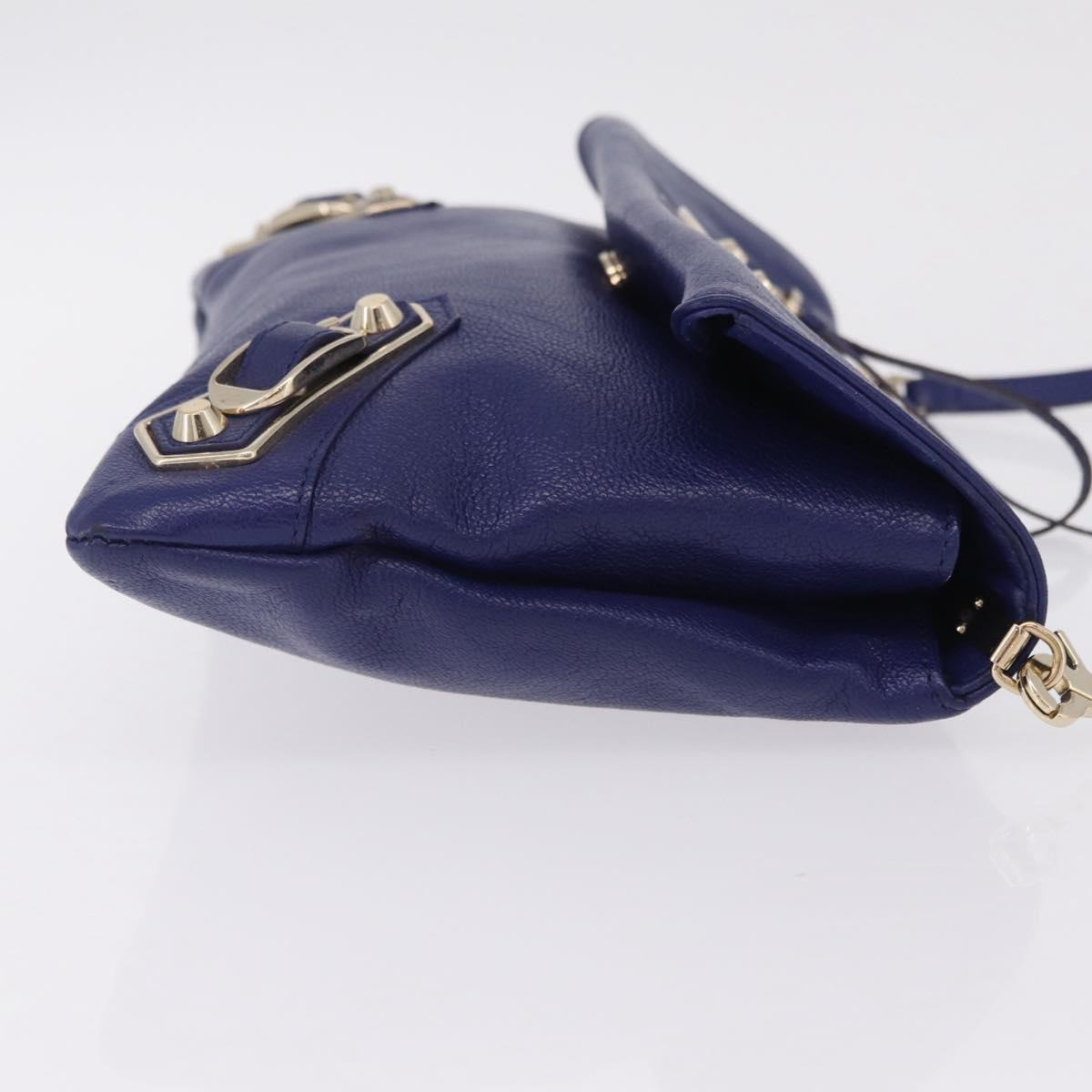 Balenciaga Classic Envelope Shoulder Bag Leather Blue 319376 Auth ep16636M