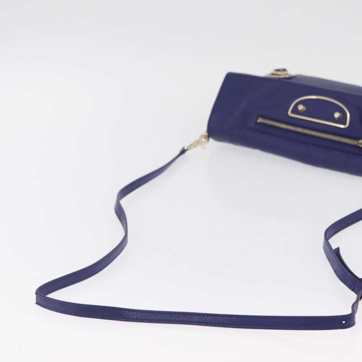 Balenciaga Classic Envelope Shoulder Bag Leather Blue 319376 Auth ep16636M