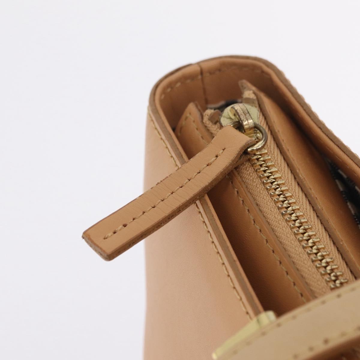 BURBERRY Hand Bag Leather Beige Gold Tone Auth ep16641A