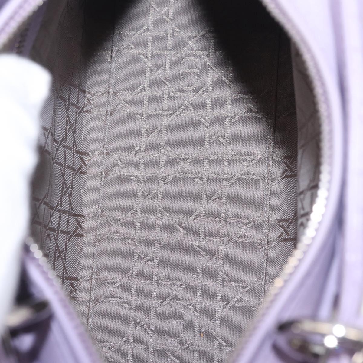 Christian Dior Lady Dior Canage Hand Bag Lamb Skin 2way Purple Auth ep16659SAM