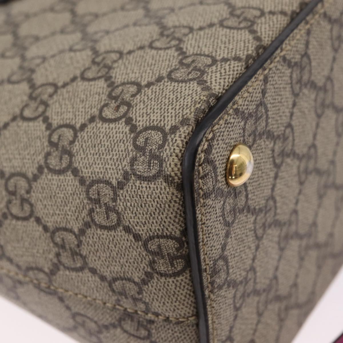 GUCCI GG Supreme Hand Bag PVC 2way Beige Gold Tone 409534 Auth ep16669V