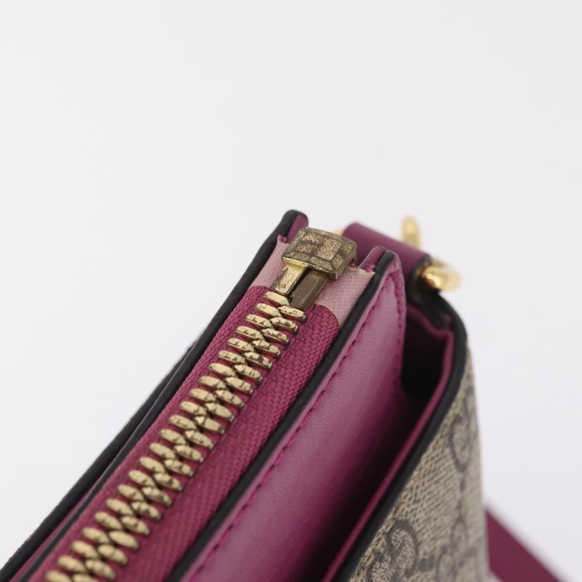 GUCCI GG Supreme Hand Bag PVC 2way Beige Gold Tone 409534 Auth ep16669V