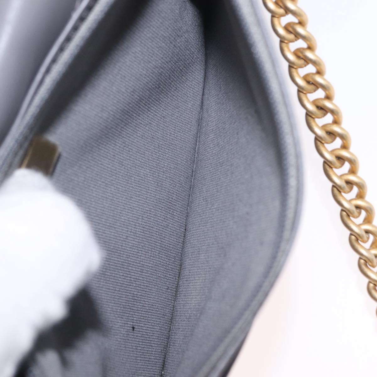 CHANEL Boy Chanel Matelasse Chain Shoulder Wallet Caviar Skin CC Auth ep16675SAM