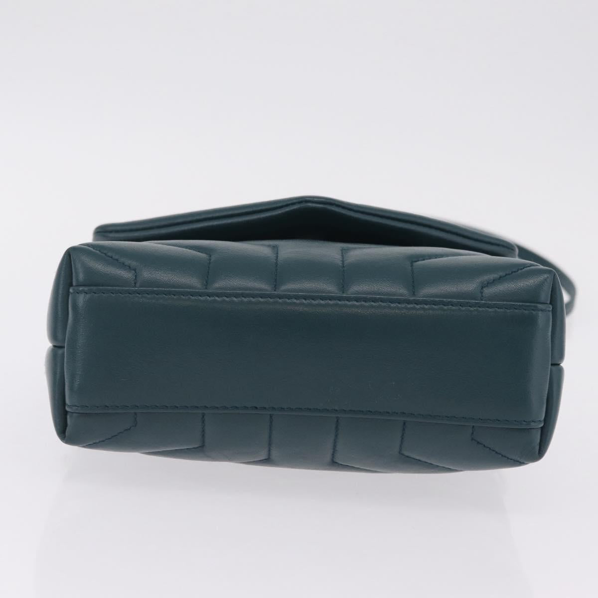 Saint Laurent Lulu Shoulder Bag Leather Green Silver 467072 Auth ep16676M