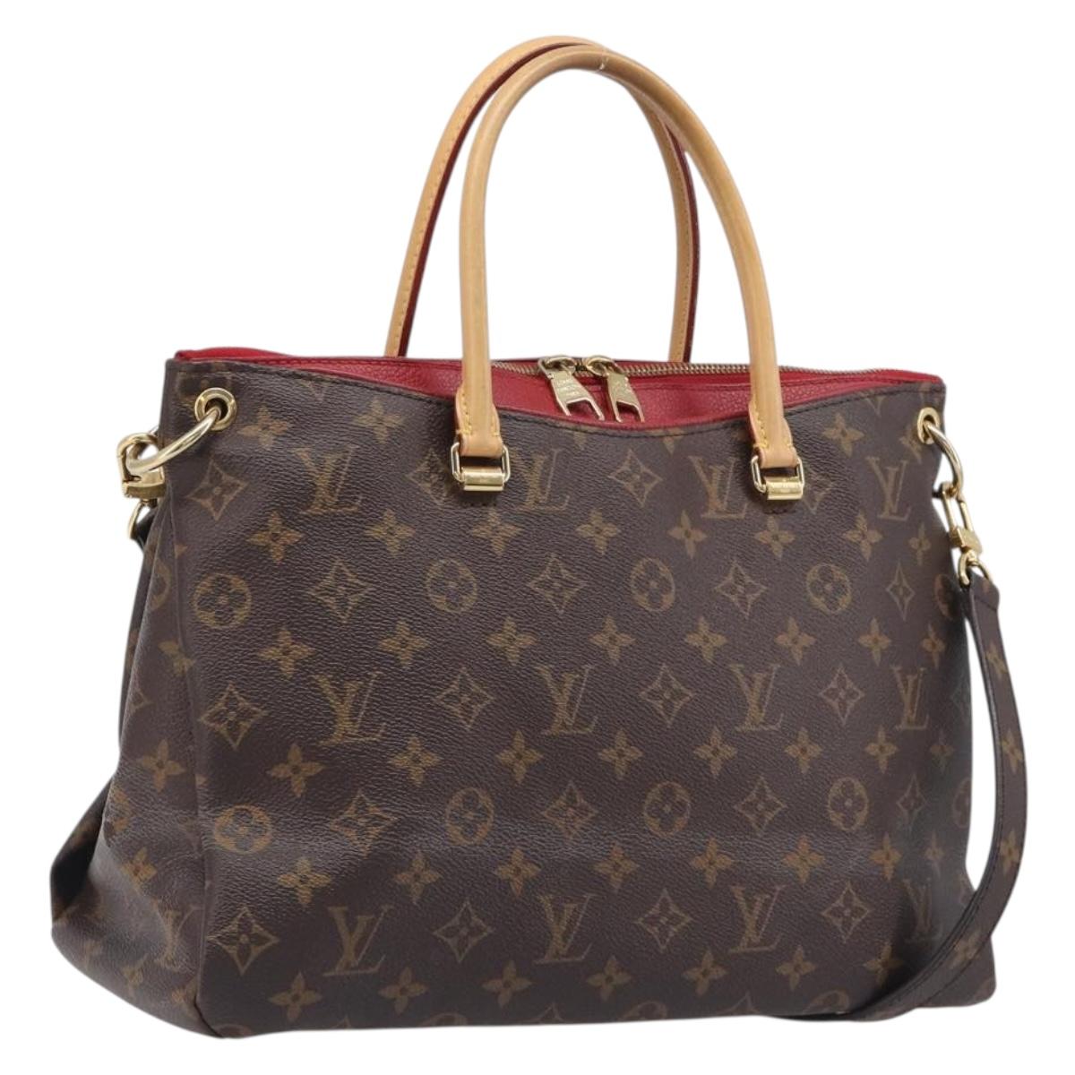 LOUIS VUITTON Monogram Pallas MM Hand Bag 2way Red M41175 LV Auth ep16688V