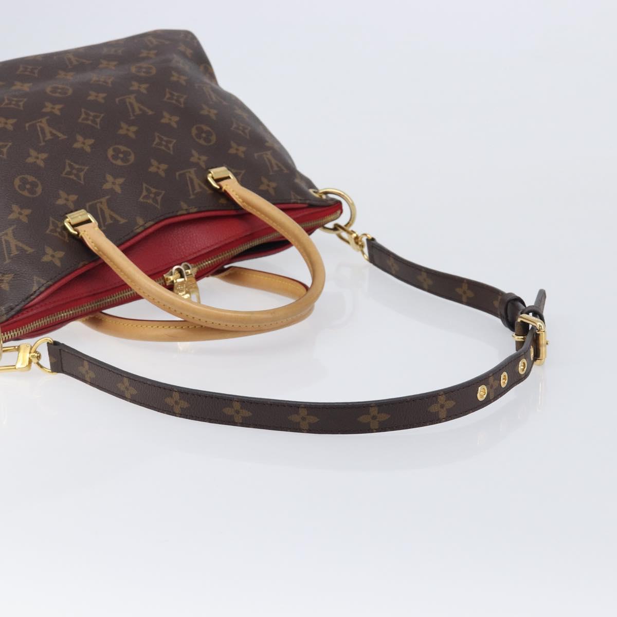 LOUIS VUITTON Monogram Pallas MM Hand Bag 2way Red M41175 LV Auth ep16688V