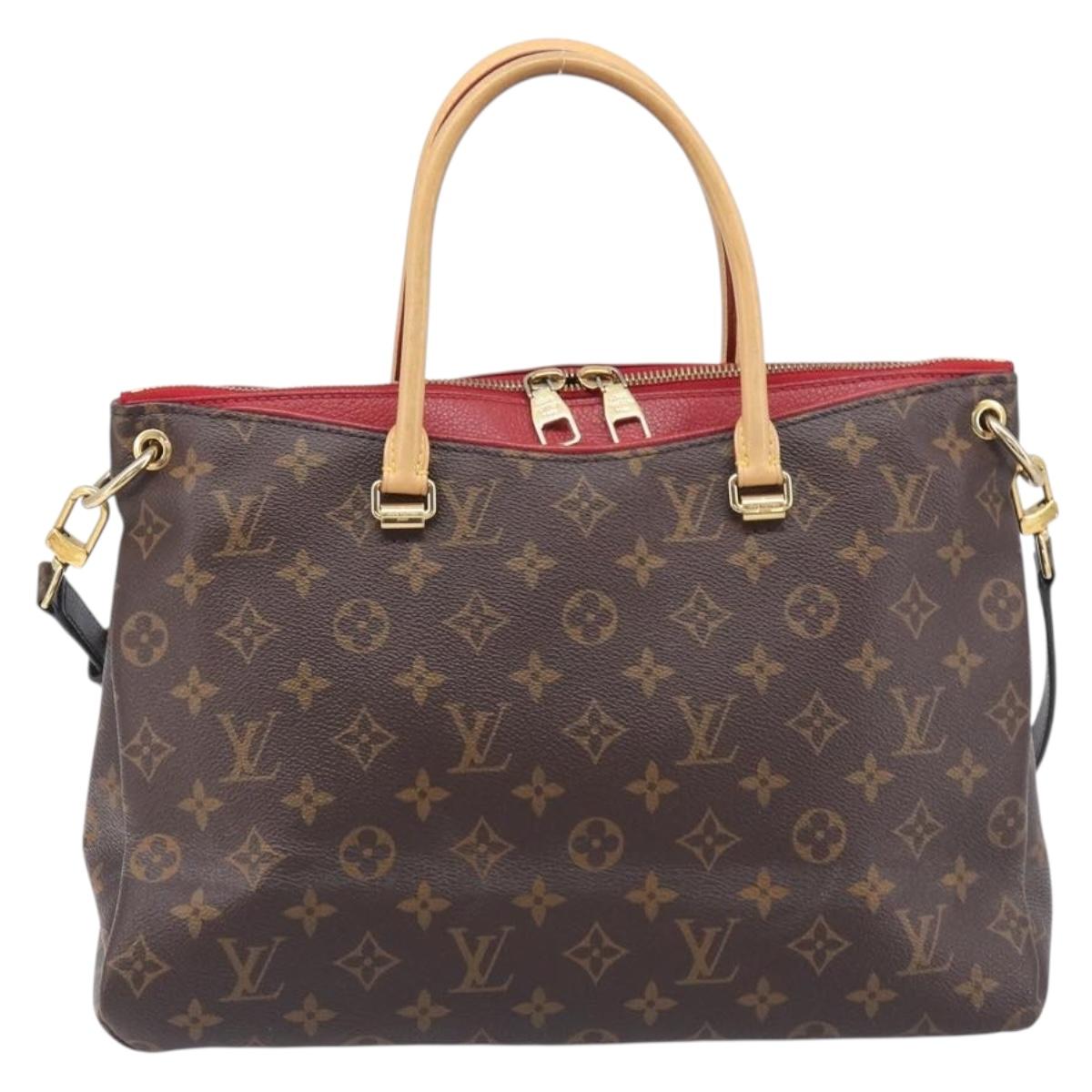 LOUIS VUITTON Monogram Pallas MM Hand Bag 2way Red M41175 LV Auth ep16688V