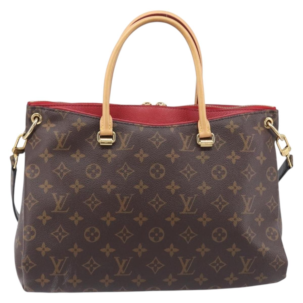 LOUIS VUITTON Monogram Pallas MM Hand Bag 2way Red M41175 LV Auth ep16688V